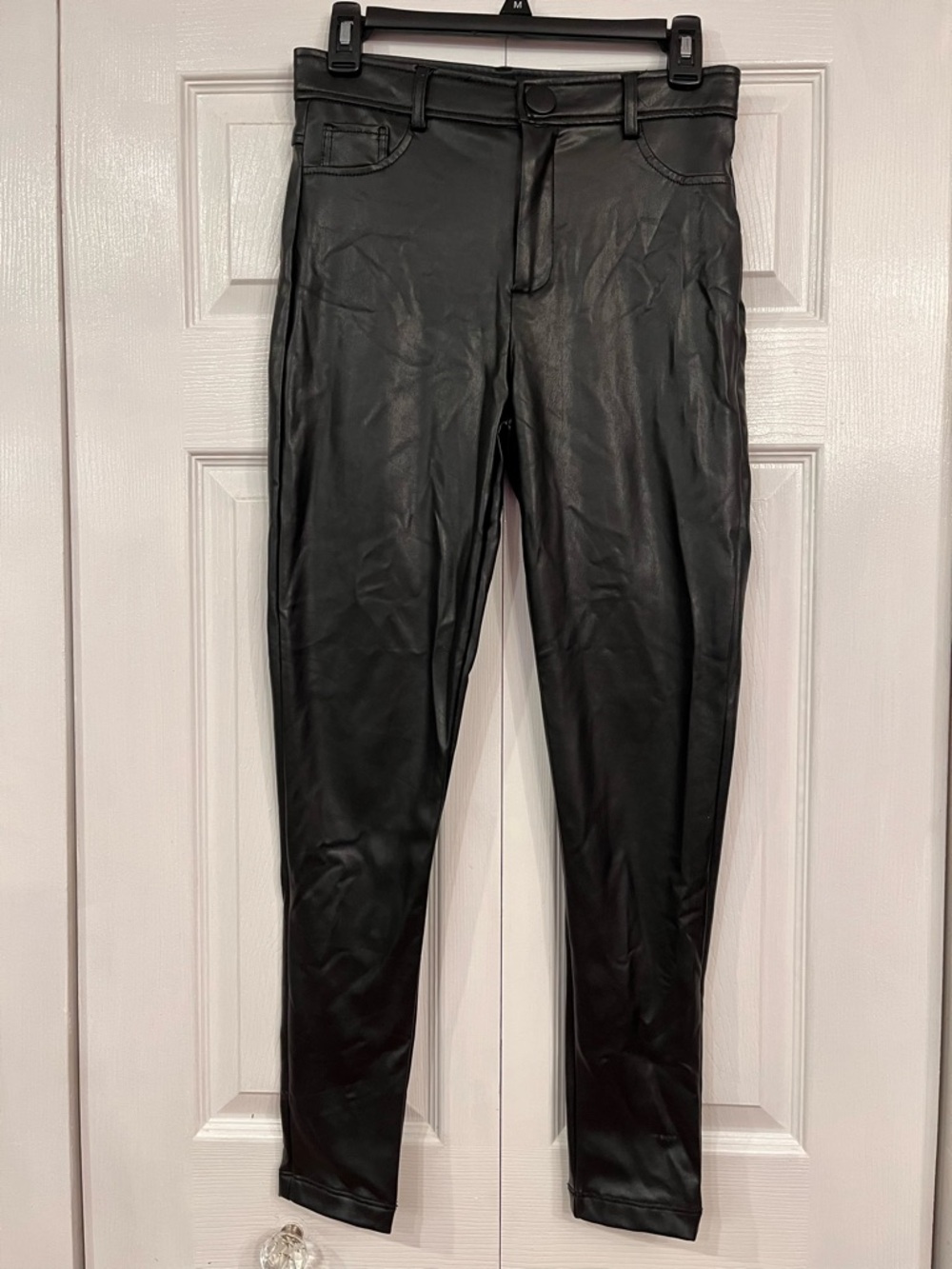 Stella Luce Black Faux Leather Skinny Pants